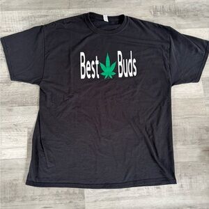Jerzees Black 'Best Buds' Graphic Tee‎